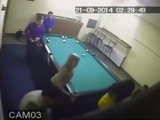 Crazy Russian Bar Brawl With Pool Sticks!