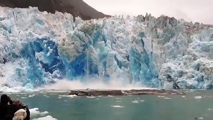 Calving Glacier Causes Panic
