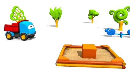 Léo le camion benne curieux  - La tour de cubes et ses couleurs _ Dessins animés en français