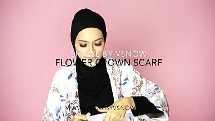 Hijab Tutorial - Flower Crown Scarf