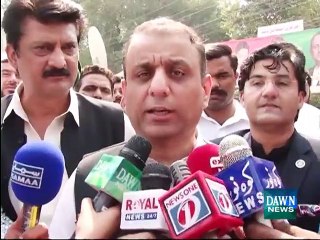 Aleem Khan talks with media at Garhi Shahu