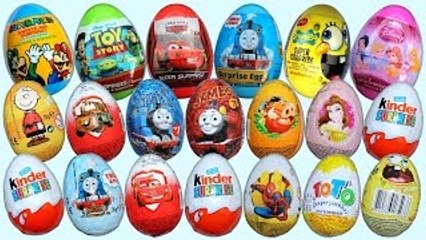 Surprise Eggs Opening Kinder Surprise Frozen Disney Pixar Cars Mickey Minnie Mouse