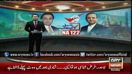 Bridegroom comes out to vote in NA-122 by-election