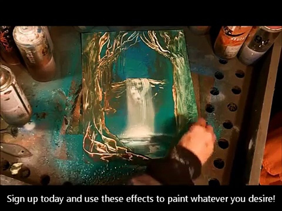 Spray paint art secrets october 2013, waterfalls, planets,sunset,dragons