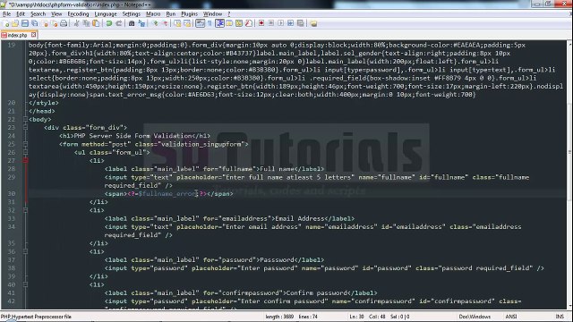 PHP-Server Side Form Validation
