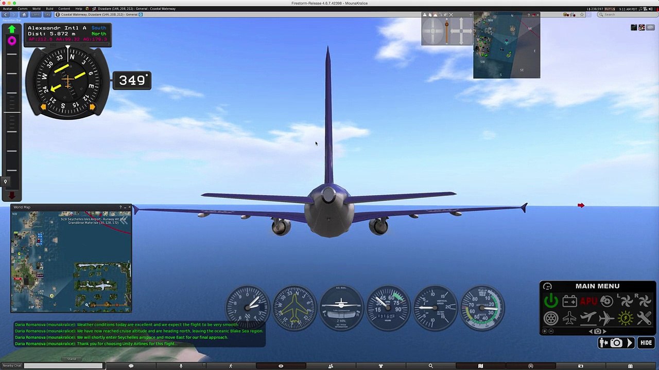 Unity Airlines Landing at Seychelles