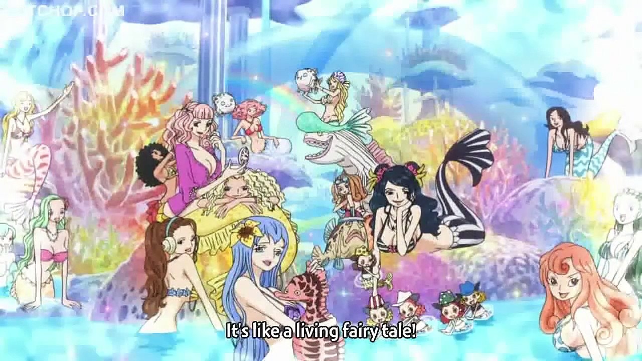 One Piece funny scene - Sanji arrives at the Mermaid Cove