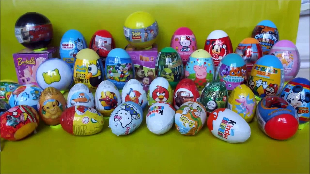 40 surprise eggs Kinder Surprise Disney Toy Story Shrek Peppa Pig Thomas Mickey Mouse