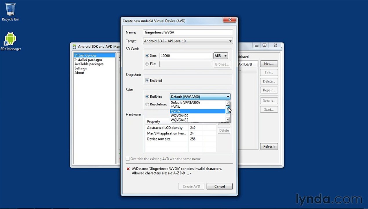 Android App Development with Java Essential Training Lynda - 1. Getting Start-3 Virtualdevices