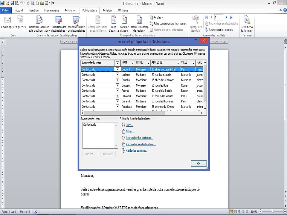 Word - Comment réaliser un Publipostage (ou Mailing)