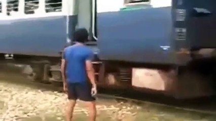 Indian Funny Videos Compilation 2015 funny pranks a boy stop train