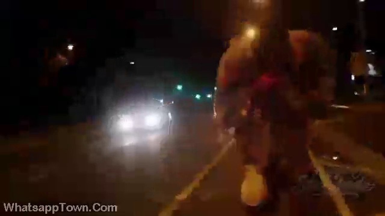 Zombie On The Road Horror Sacne Danger