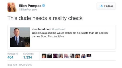 Ellen Pompeo dit que Daniel Craig doit remettre les pieds sur terre