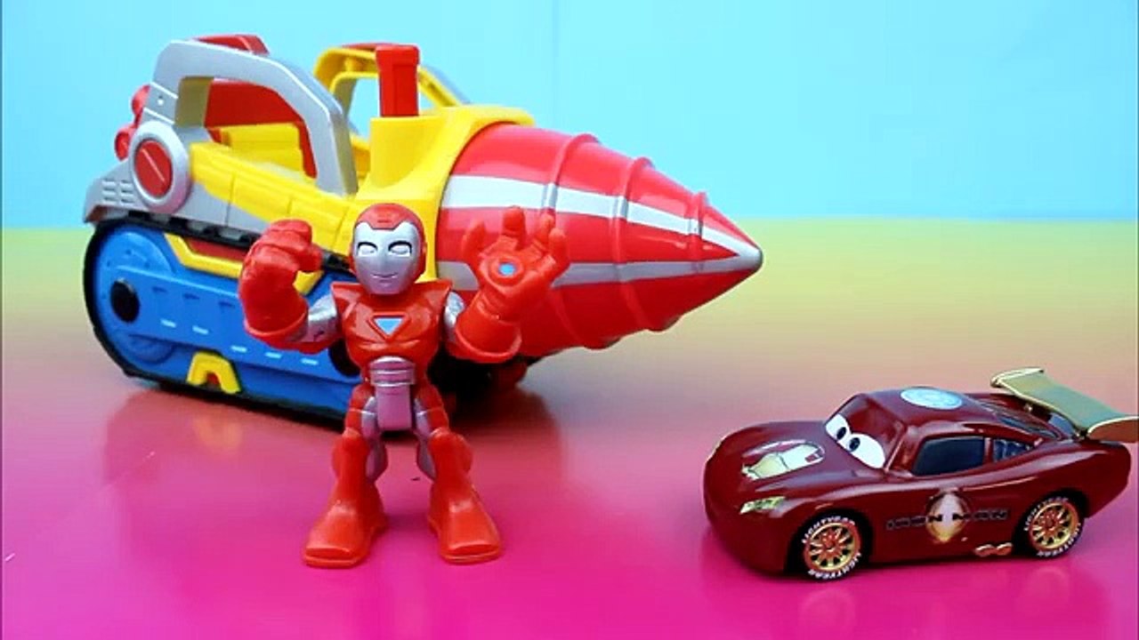 Playskool Heroes Marvel Super Hero Adventures Repulsor Drill Iron Car McQueen Joker