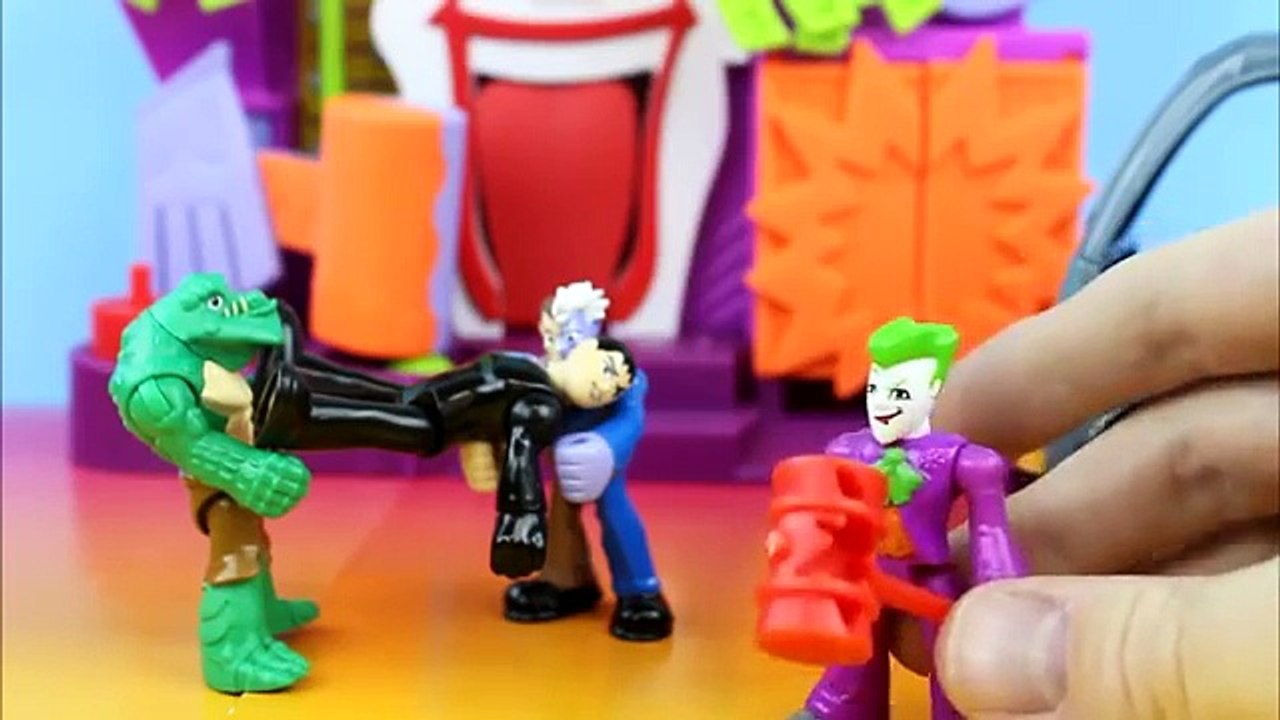 Batman gets taken by Killer Croc Two-Face Joker's funhouse Disney Cars Batcar Mcqueen saves him