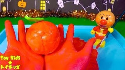 アンパンマン おもちゃアニメ えのぐと紙ねんどでリンゴ❤色遊び
