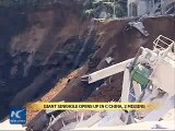 Massive sinkhole swallows workers in C China, 2 still missing 2015
