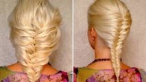 French fishtail braid for short medium and long hair tutorial Layered hairstyle for Valent