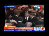 Histórico cara a cara: Obama y Raúl Castro se saludaron 