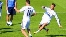 Cristiano Ronaldo Fouls Gareth Bale - Bale owns Ronaldo in Real Madrid Training