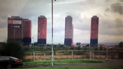 Red road flats Glasgow slightly botched demolition. FAIL