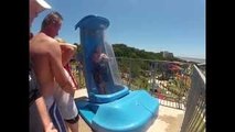 POV Go Pro down the Aqua-Loop Water slide at Wild Waves