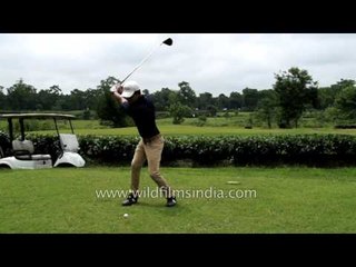 Golf in India: Slow motion drive at Kaziranga Golf Resort