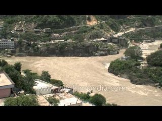Confluence of Alaknanda and Pindar river at Karnaprayag, Uttarakhand