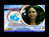 María Corina Machado habla con NTN24 minutos después de haber arribado a Toronto