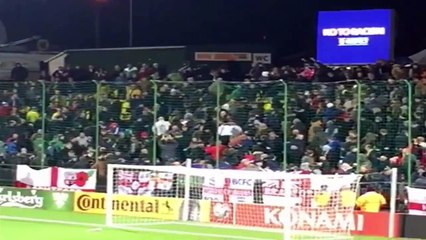 England and Lithuania fans fight in the stands during Euro 2016 Qualifier