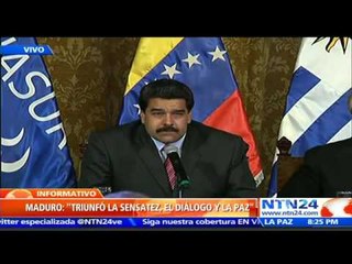 "Triunfó la sensatez, el diálogo y lo que debe triunfar siempre: la paz": Maduro