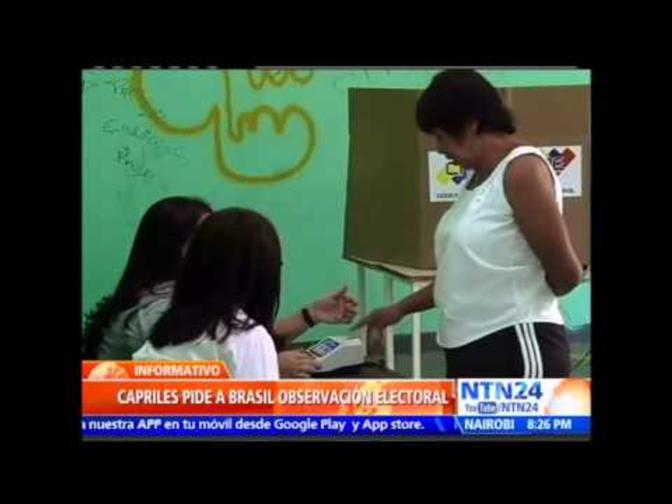 Capriles pide a Brasil apoyar envío de observadores a elecciones venezolanas