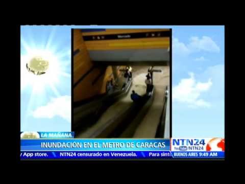 Fuertes lluvias en Venezuela provocan inundaciones en las estaciones del metro de Caracas
