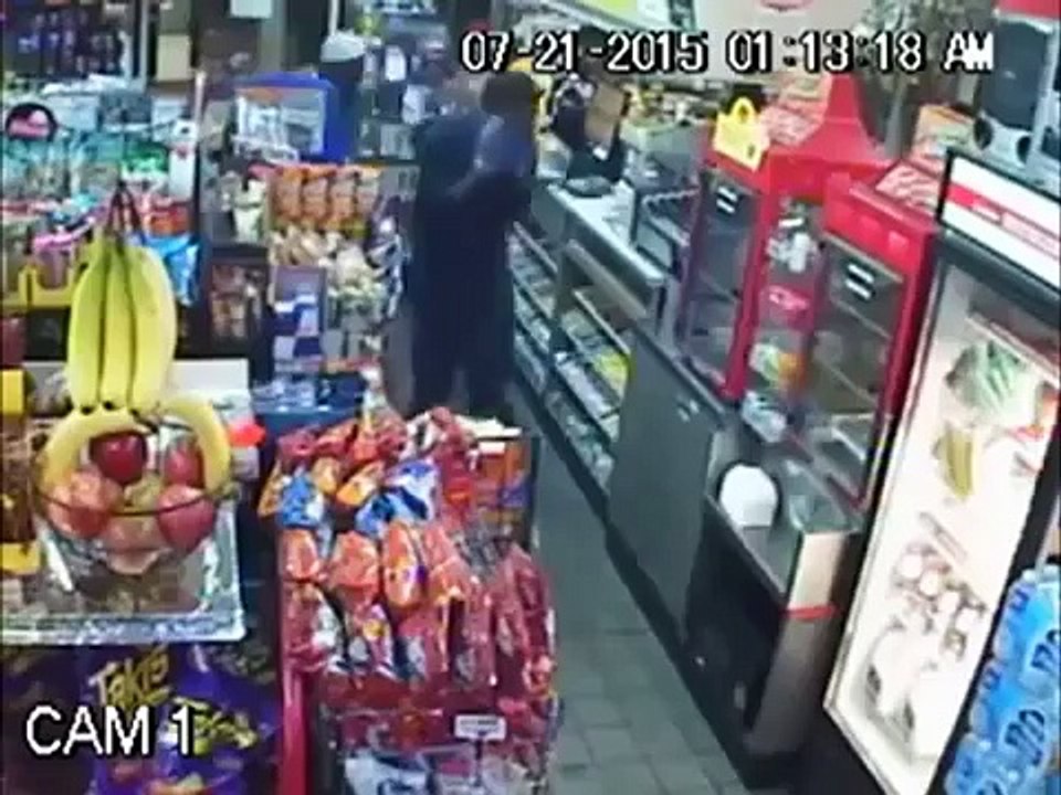 Robber Shot With His Own Gun During Struggle With Clerk!