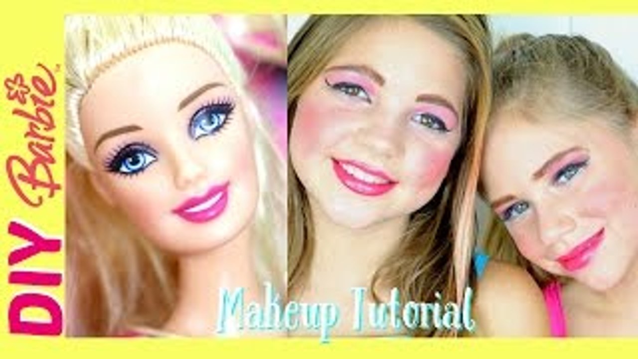 Halloween How to Look Like Barbie Makeup Transformation Face Tutorial Jazzy Girl - Video