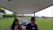 Dumb girl ejected from golf cart... Hilarious fail!