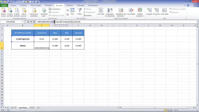 Excel - Comment importer de données d'un site Web