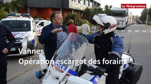 Vannes. Opération escargot des forains