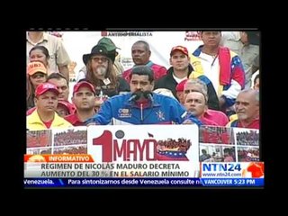 Maduro decreta aumento de 30% del salario mínimo que se pagará en dos tandas