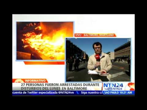 Destrozos, saqueos y detenciones dejan manifestaciones por muerte de afroamericano en Baltimore