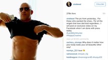 Vin Diesel sube foto sin camisa para callar las críticas sobre su cuerpo