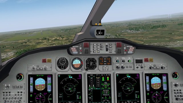 FlightGear Cessna CitationX vol vfr LFLS-LFLL