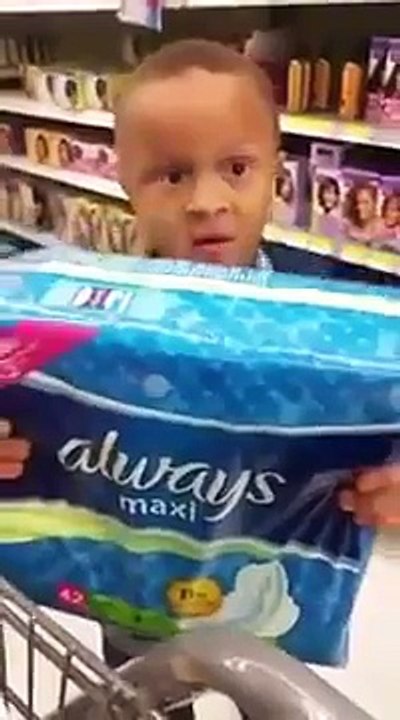 Little boy embarrasses is mother with a pack of Maxi Pads : "Use These For Ya Butt "