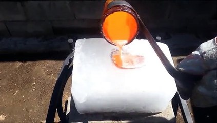 Pouring Molten Copper Onto Ice Is a Really Bad Idea