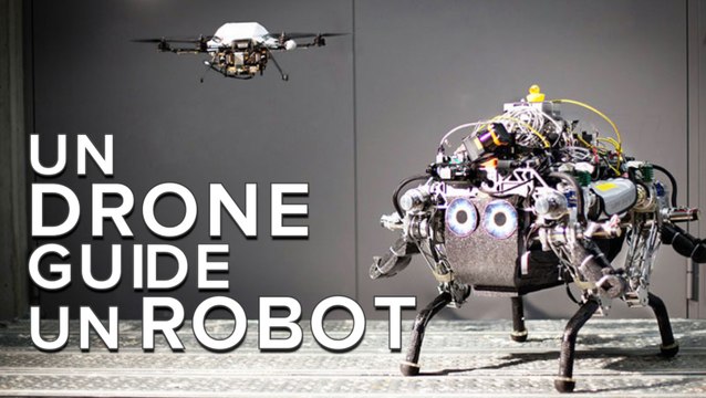 Un robot s'oriente en terrain accidenté grâce à un drone