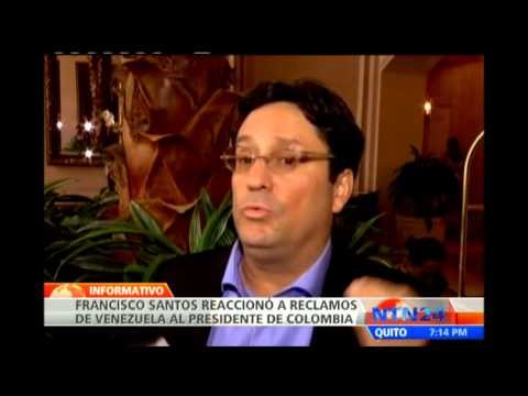 Francisco Santos reacciona frente a reclamos del Gobierno venezolano al presidente de Colombia