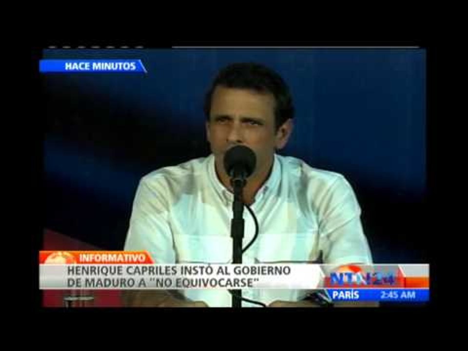 Capriles califica de "infamia" las amenazas del Gobierno hechas por la ministra Iris Varela