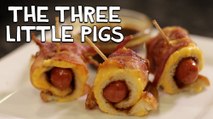 BACON WRAPPED PIGS in a Grilled Cheese Blanket Recipe  |  HellthyJunkFood