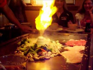 Hibachi Chef doing onion volcano trick