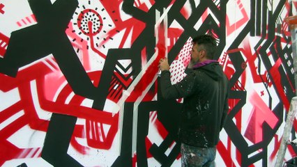 Jungle - Jérôme Laurent réalise une fresque au centre culturel FGO Barbara à Paris le 8 octobre 2015